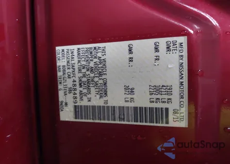 2015 Nissan Altima 2.5 S from USA, damaged, VIN 1N4AL3APXFC488489